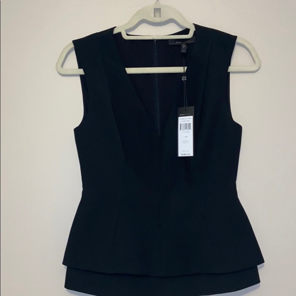 NWT BCBG Maxazria Black v neck dress top size XS